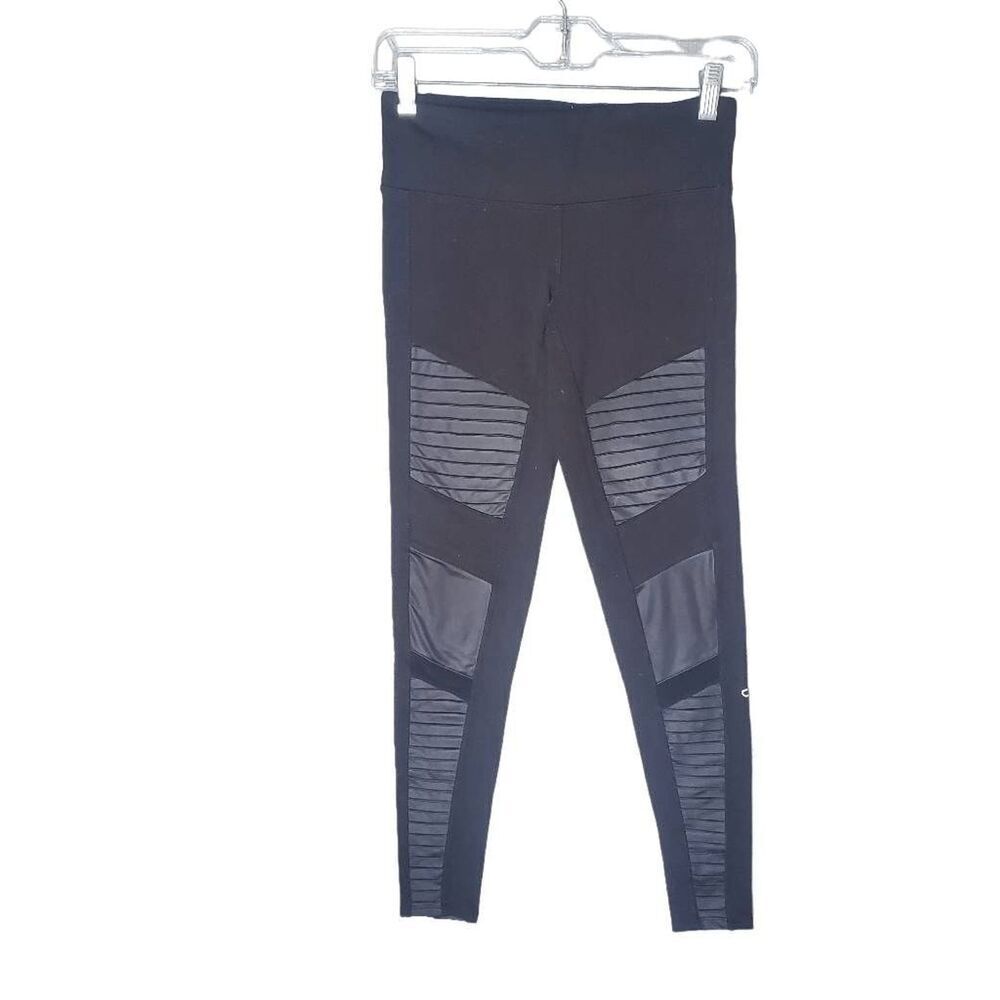 Alo Yoga Women's Black High Waist Moto Yoga Legging Extra Small